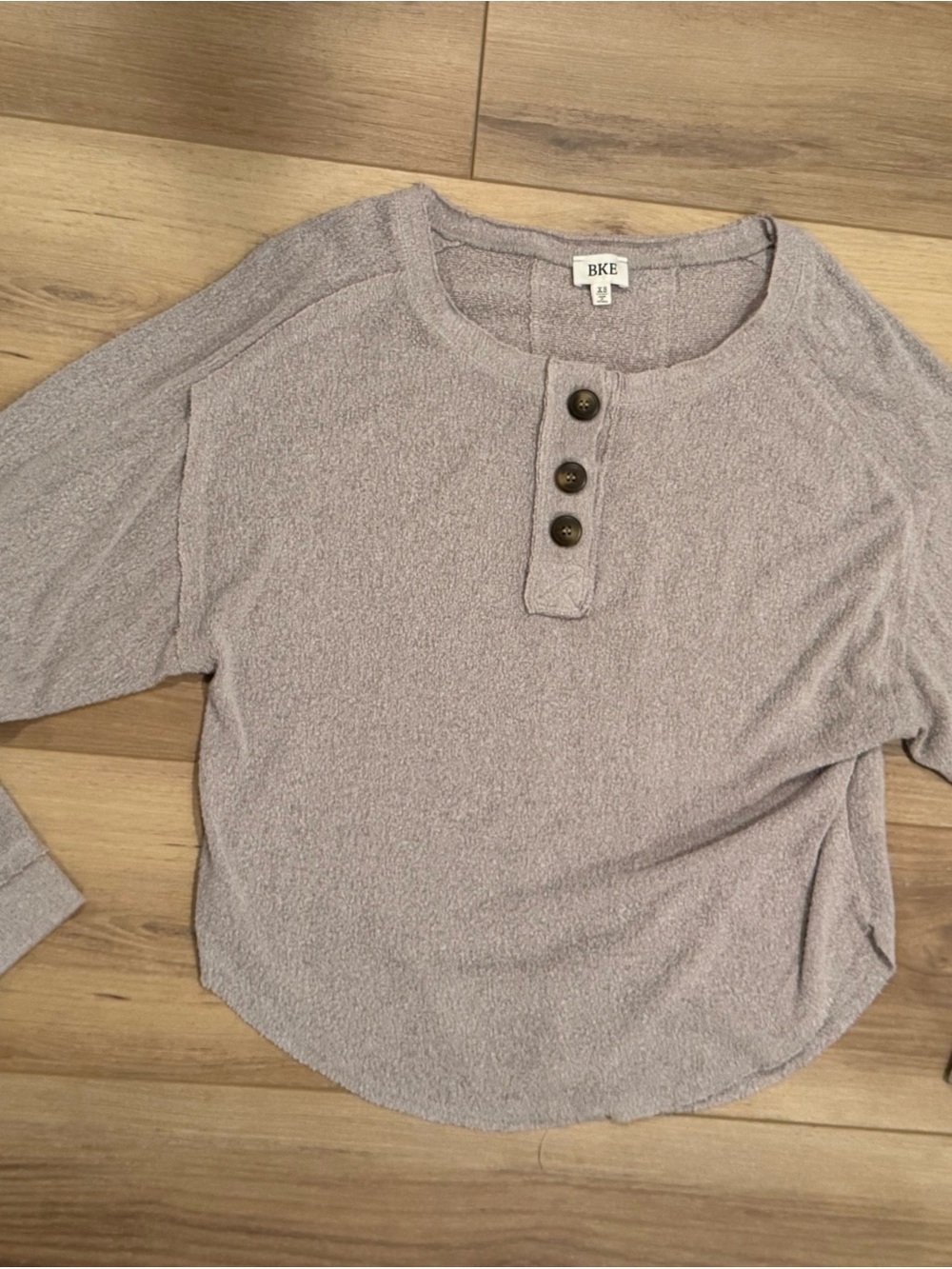 BKE Button-Front Textured Henley
